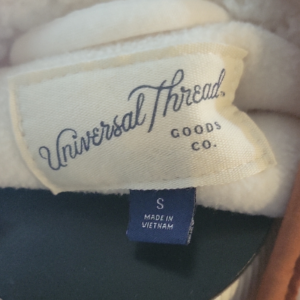 Universal Thread Cream Teddy Jacket With Brown Tr… - image 2